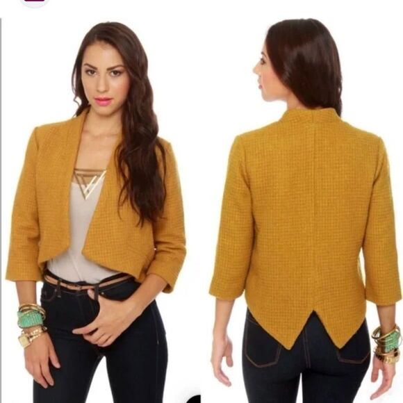 BB Dakota Textured Cropped Causal Blazer Medium - Picture 1 of 9